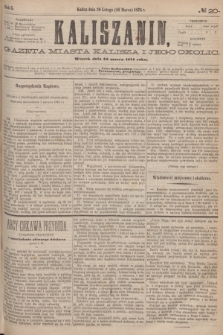 Kaliszanin : gazeta miasta Kalisza i jego okolic. R.5, № 20 (10 marca 1874)