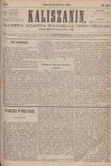Kaliszanin : gazeta miasta Kalisza i jego okolic. R.5, № 25 (27 marca 1874)