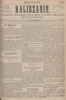 Kaliszanin : gazeta miasta Kalisza i jego okolic. R.5, № 26 (31 marca 1874)