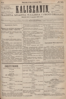 Kaliszanin : gazeta miasta Kalisza i jego okolic. R.5, № 42 (2 czerwca 1874) + dod.