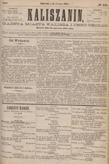Kaliszanin : gazeta miasta Kalisza i jego okolic. R.5, № 46 (16 czerwca 1874)