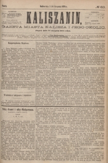 Kaliszanin : gazeta miasta Kalisza i jego okolic. R.5, № 63 (14 sierpnia 1874)