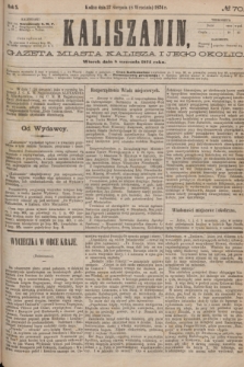 Kaliszanin : gazeta miasta Kalisza i jego okolic. R.5, № 70 (8 września 1874)
