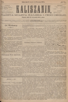Kaliszanin : gazeta miasta Kalisza i jego okolic. R.5, № 71 (11 września 1874)