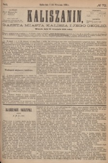 Kaliszanin : gazeta miasta Kalisza i jego okolic. R.5, № 72 (15 września 1874)
