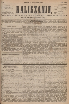 Kaliszanin : gazeta miasta Kalisza i jego okolic. R.5, № 74 (22 września 1874)