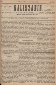 Kaliszanin : gazeta miasta Kalisza i jego okolic. R.5, № 78 (6 października 1874)