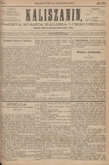 Kaliszanin : gazeta miasta Kalisza i jego okolic. R.5, № 79 (9 października 1874)
