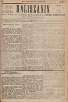 Kaliszanin : gazeta miasta Kalisza i jego okolic. R.5, № 87 (6 listopada 1874)