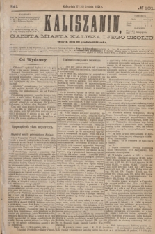 Kaliszanin : gazeta miasta Kalisza i jego okolic. R.5, № 101 (29 grudnia 1874) + wkładka