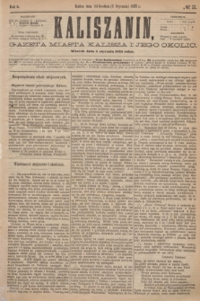 Kaliszanin : gazeta miasta Kalisza i jego okolic. R.6, № 2 (5 stycznia 1875)