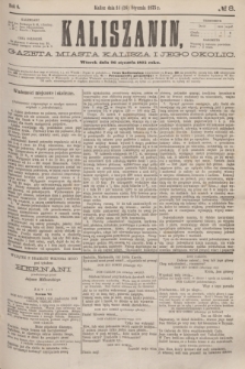 Kaliszanin : gazeta miasta Kalisza i jego okolic. R.6, № 8 (26 stycznia 1875)