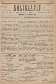 Kaliszanin : gazeta miasta Kalisza i jego okolic. R.6, № 9 (29 stycznia 1875)