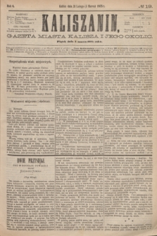 Kaliszanin : gazeta miasta Kalisza i jego okolic. R.6, № 19 (5 marca 1875)