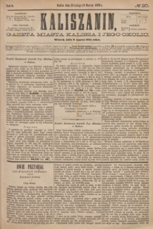 Kaliszanin : gazeta miasta Kalisza i jego okolic. R.6, № 20 (9 marca 1875)