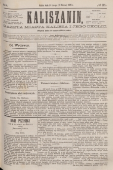 Kaliszanin : gazeta miasta Kalisza i jego okolic. R.6, № 21 (12 marca 1875)