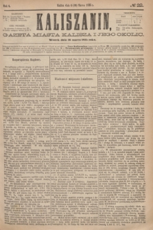 Kaliszanin : gazeta miasta Kalisza i jego okolic. R.6, № 22 (16 marca 1875)