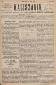 Kaliszanin : gazeta miasta Kalisza i jego okolic. R.6, № 23 (19 marca 1875)
