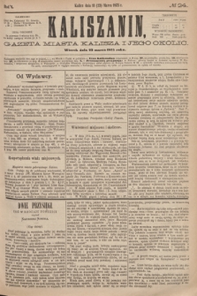 Kaliszanin : gazeta miasta Kalisza i jego okolic. R.6, № 24 (23 marca 1875)