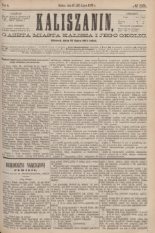 Kaliszanin : gazeta miasta Kalisza i jego okolic. R.6, № 59 (27 lipca 1875)