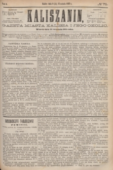 Kaliszanin : gazeta miasta Kalisza i jego okolic. R.6, № 75 (21 września 1875)