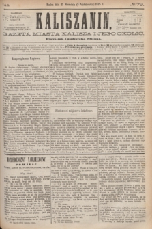 Kaliszanin : gazeta miasta Kalisza i jego okolic. R.6, № 79 (5 października 1875)