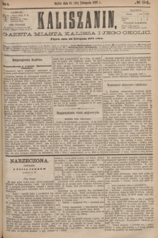 Kaliszanin : gazeta miasta Kalisza i jego okolic. R.6, № 94 (26 listopada 1875)