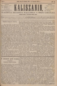 Kaliszanin : gazeta miasta Kalisza i jego okolic. R.7, № 2 (7 stycznia 1876)