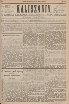 Kaliszanin : gazeta miasta Kalisza i jego okolic. R.7, № 9 (1 lutego 1876)