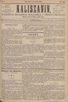 Kaliszanin : gazeta miasta Kalisza i jego okolic. R.7, № 21 (14 marca 1876)