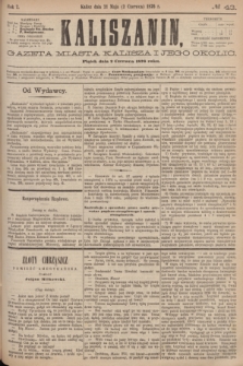 Kaliszanin : gazeta miasta Kalisza i jego okolic. R.7, № 43 (2 czerwca 1876)