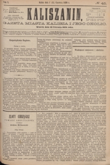 Kaliszanin : gazeta miasta Kalisza i jego okolic. R.7, № 45 (13 czerwca 1876)