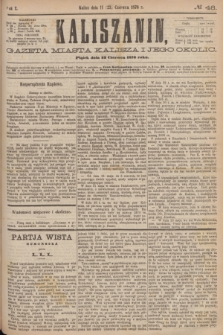 Kaliszanin : gazeta miasta Kalisza i jego okolic. R.7, № 48 (23 czerwca 1876) + dod.