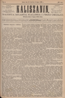 Kaliszanin : gazeta miasta Kalisza i jego okolic. R.7, № 51 (4 lipca 1876)