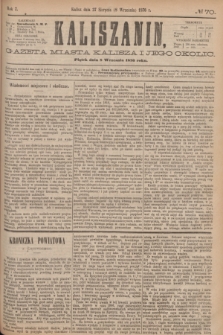 Kaliszanin : gazeta miasta Kalisza i jego okolic. R.7, № 70 (8 września 1876)