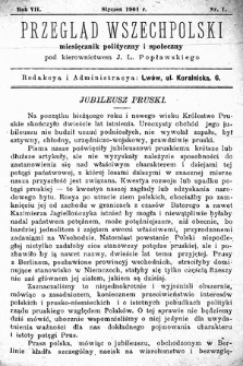 Przegląd Wszechpolski : miesięcznik polityczny i społeczny. 1901, nr 1