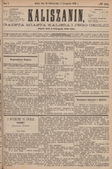 Kaliszanin : gazeta miasta Kalisza i jego okolic. R.7, № 86 (3 listopada 1876)