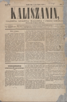 Kaliszanin : gazeta miasta Kalisza i jego okolic. R.10, № 22 (18 marca 1879) + dod.