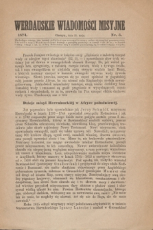 Werdauskie Wiadomości Misyjne. 1874, nr 5 (31 maja)