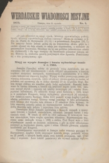 Werdauskie Wiadomości Misyjne. 1875, nr 1 (31 stycznia)