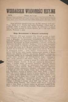 Werdauskie Wiadomości Misyjne. 1875, nr 7 (31 lipca)