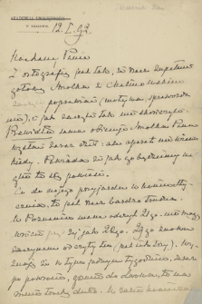 Korespondencja Michała Bobrzyńskiego wiceprezydenta Rady Szkolnej Krajowej z roku 1892