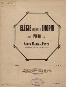 Elégie sur la mort de Chopin : pour piano