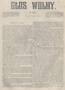 Głos Wolny. 1868, nr 184