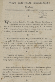 Prawa Kardynalne Niewzruszone Udecydowane