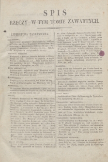 Gazeta Literacka. Spis rzeczy w tym tomie zawartych. [T. I], (1822)