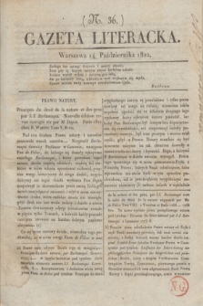 Gazeta Literacka. [T. II], nr 36 (14. Października 1822)