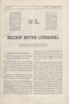 Roczniki Krytyki Literackiej. R.1, [T.1], Ner 3 (8 stycznia 1842)