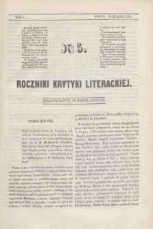 Roczniki Krytyki Literackiej. R.1, [T.1], Ner 5 (15 stycznia 1842)