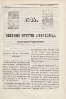 Roczniki Krytyki Literackiej. R.1, [T.1], Ner 14 (16 lutego 1842)